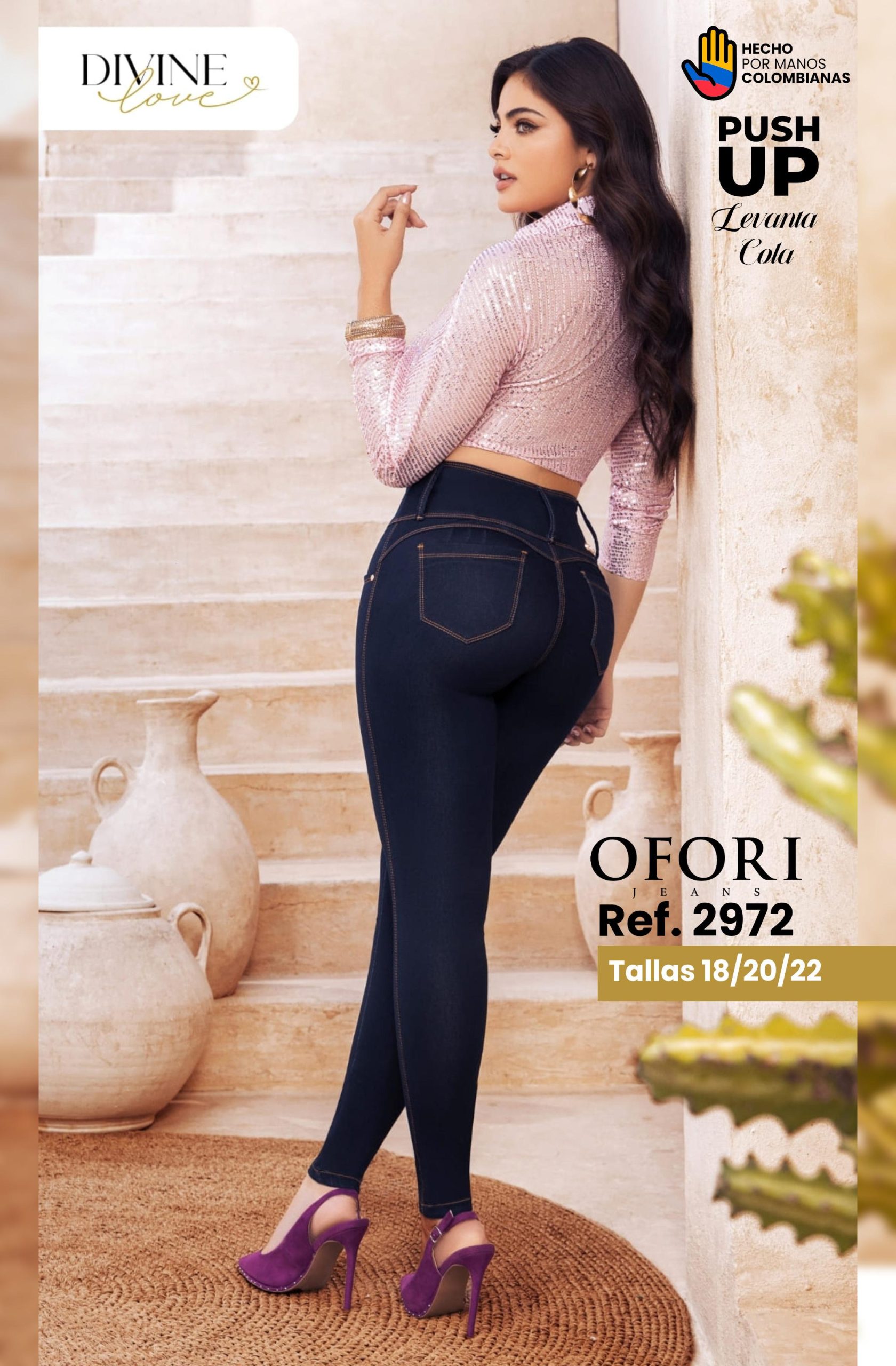 Jeans Colombiano Push Up con Bolsillos Ref. 2972 OFORI - Imagen 2