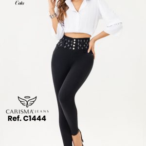 Pantalón Colombiano con Pretina de Estrellas y Realce Total Ref. C1444