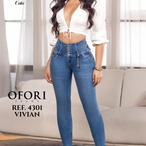 Jean Colombiano Tiro Alto 5 Botones Ref. 4301 VIVIAN